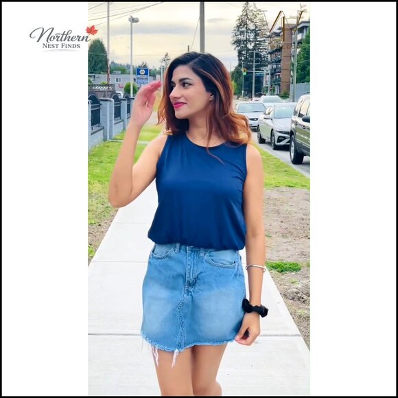 Summer Tank Top Sleeveless Crewneck Loose Fit Basic Cami Casual Shirt - Picture 7 of 7